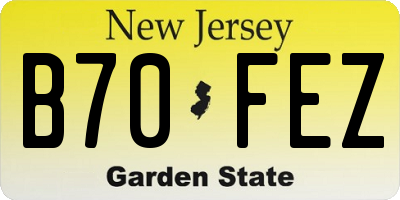NJ license plate B70FEZ