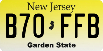 NJ license plate B70FFB