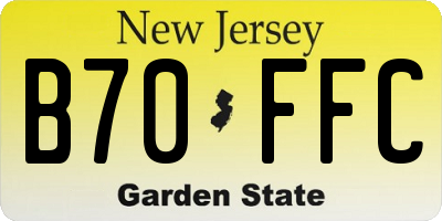 NJ license plate B70FFC