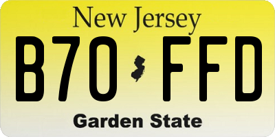 NJ license plate B70FFD