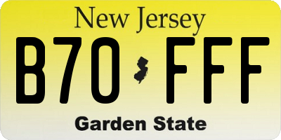 NJ license plate B70FFF