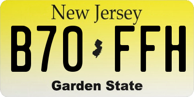 NJ license plate B70FFH