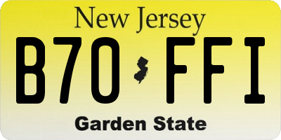 NJ license plate B70FFI