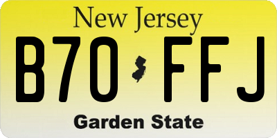 NJ license plate B70FFJ