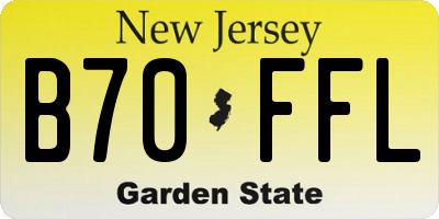 NJ license plate B70FFL