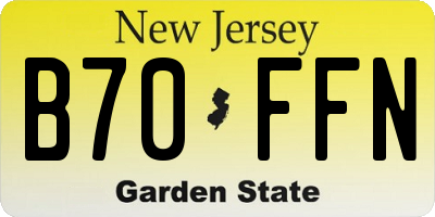 NJ license plate B70FFN