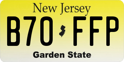 NJ license plate B70FFP
