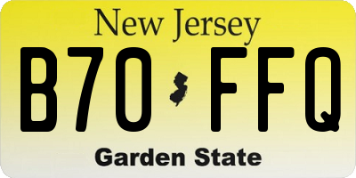 NJ license plate B70FFQ