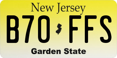 NJ license plate B70FFS