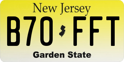 NJ license plate B70FFT