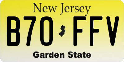 NJ license plate B70FFV