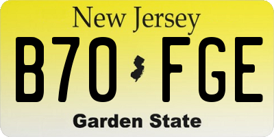 NJ license plate B70FGE