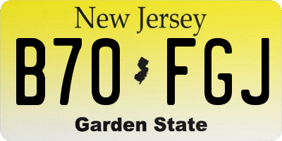 NJ license plate B70FGJ