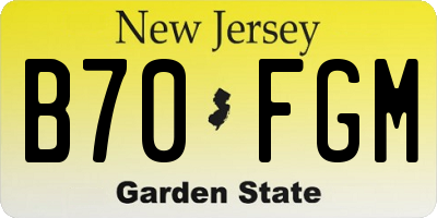 NJ license plate B70FGM