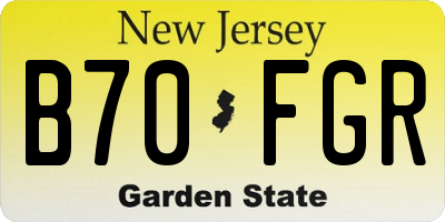 NJ license plate B70FGR