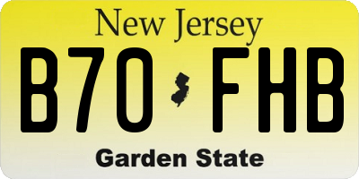 NJ license plate B70FHB