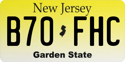 NJ license plate B70FHC