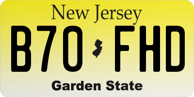 NJ license plate B70FHD