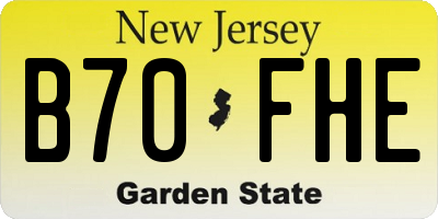 NJ license plate B70FHE