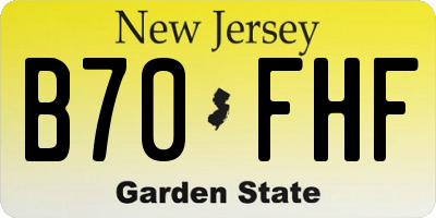 NJ license plate B70FHF