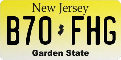 NJ license plate B70FHG