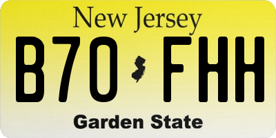 NJ license plate B70FHH