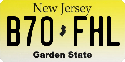 NJ license plate B70FHL