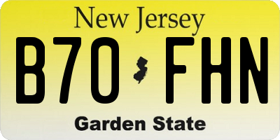 NJ license plate B70FHN