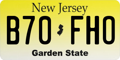NJ license plate B70FHO