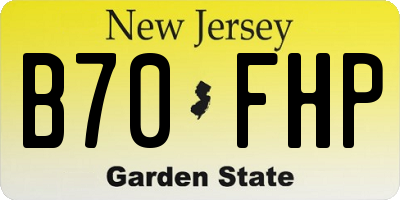 NJ license plate B70FHP
