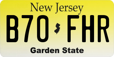 NJ license plate B70FHR