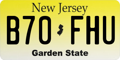 NJ license plate B70FHU