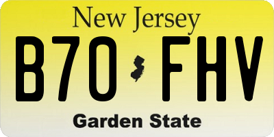 NJ license plate B70FHV