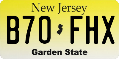 NJ license plate B70FHX
