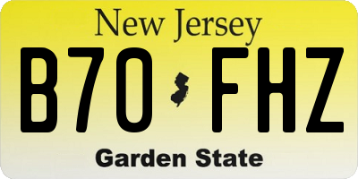 NJ license plate B70FHZ