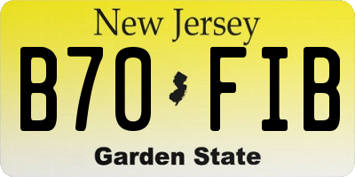 NJ license plate B70FIB