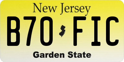 NJ license plate B70FIC