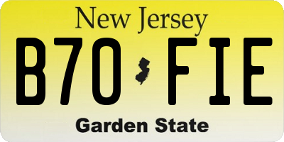 NJ license plate B70FIE
