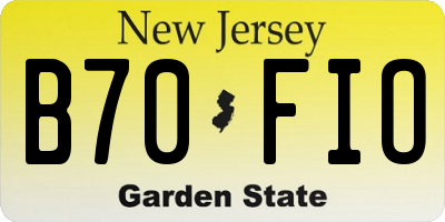 NJ license plate B70FIO