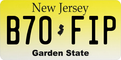 NJ license plate B70FIP