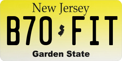 NJ license plate B70FIT