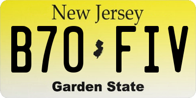 NJ license plate B70FIV