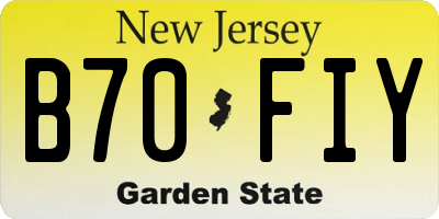 NJ license plate B70FIY
