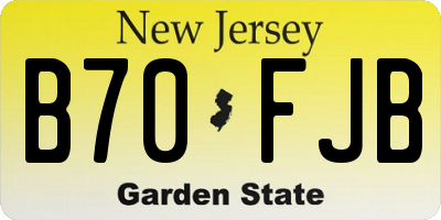 NJ license plate B70FJB