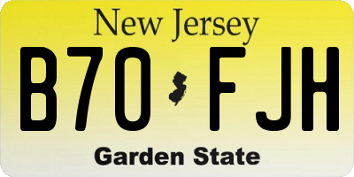 NJ license plate B70FJH