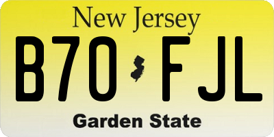 NJ license plate B70FJL
