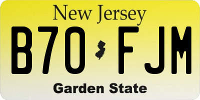 NJ license plate B70FJM