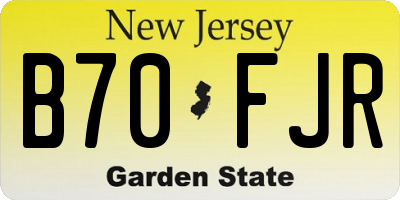 NJ license plate B70FJR