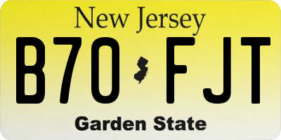 NJ license plate B70FJT
