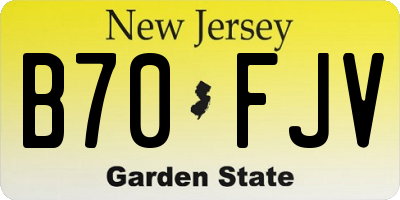 NJ license plate B70FJV